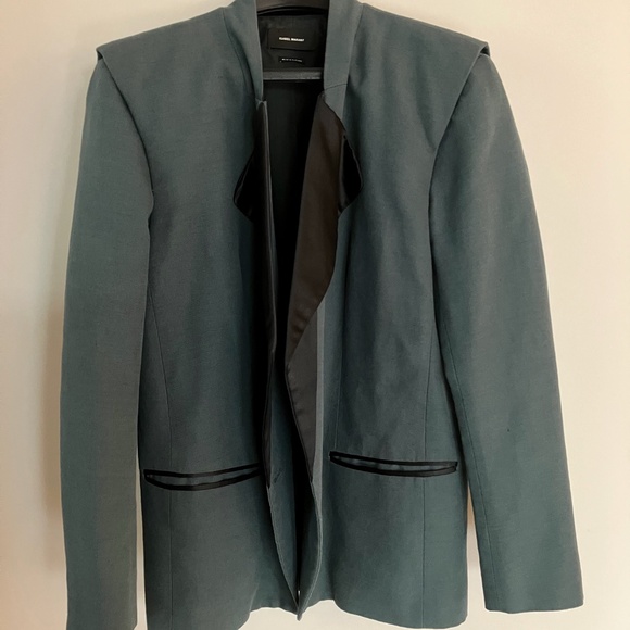 Isabel Marant is Linen Jacket w/ Black Satin Lapels 44 10 12 L - Picture 3 of 7